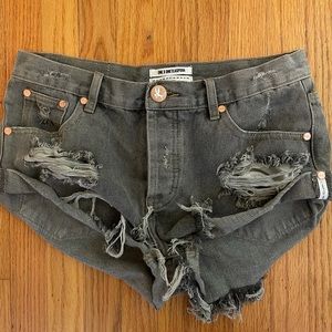 One X One Teaspoon Low Rise Denim Shorts